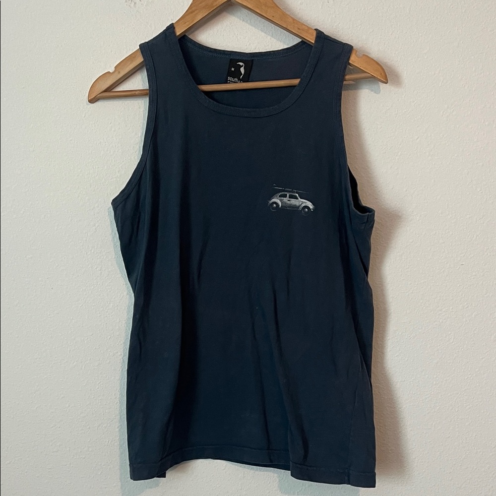 Blue Beachy Car Graphic Tank Top